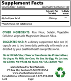 Best Naturals Alpha Liopic Acid 600mg 120 Count