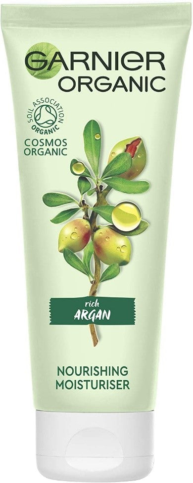 Garnier Organic Argan Nourishing Daily Face Moisturiser Day Cream for Dry and Sensitive Skin