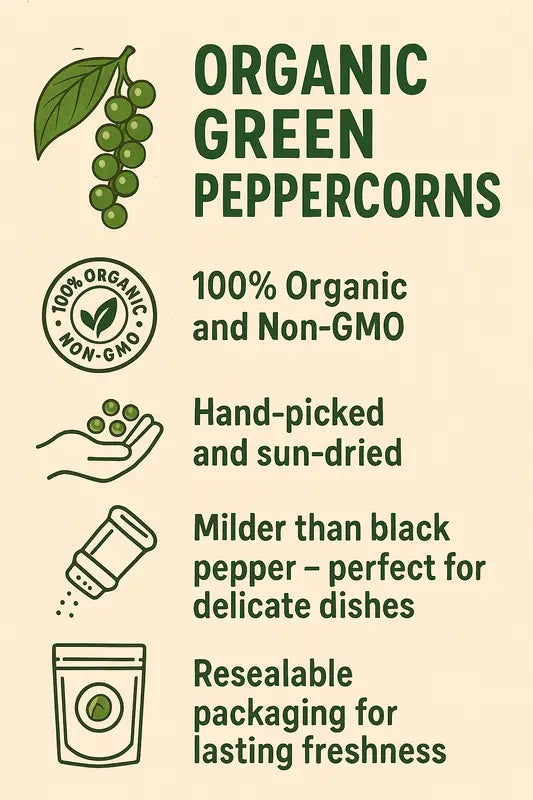 Organic Green Peppercorns 100g