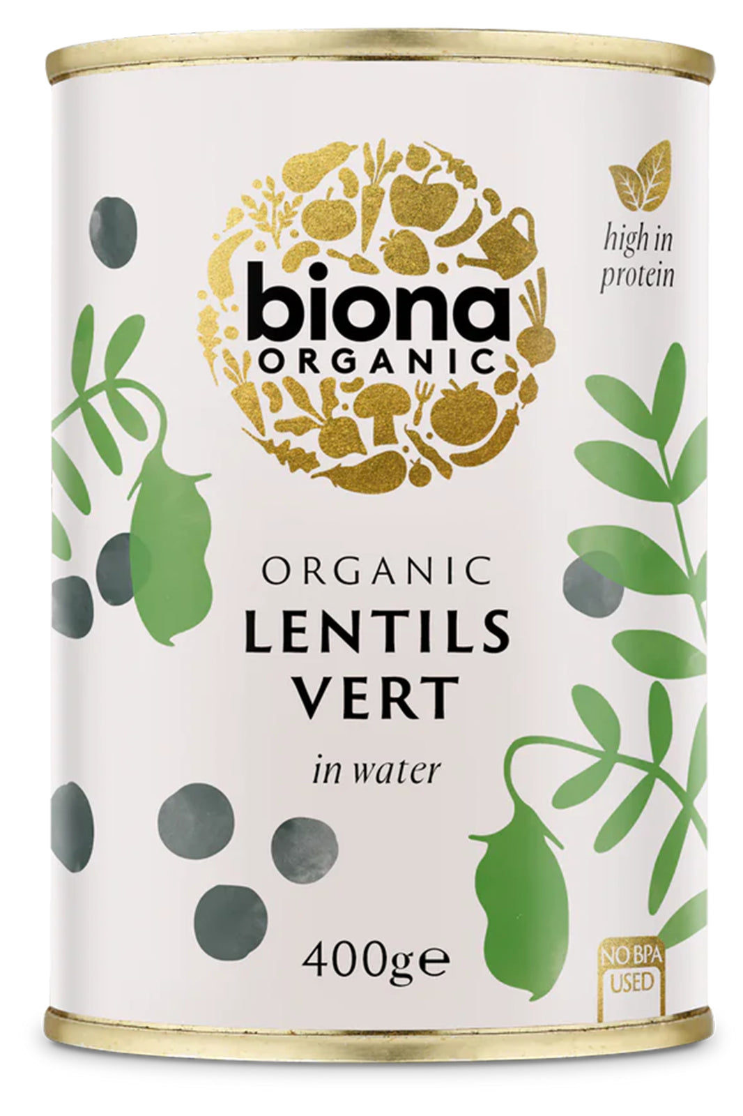 Organic Lentils Vert in Water 400g
