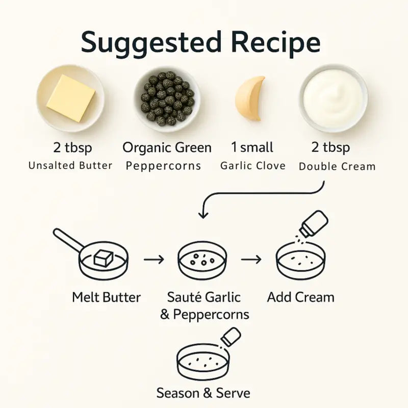 Organic Green Peppercorns 100g