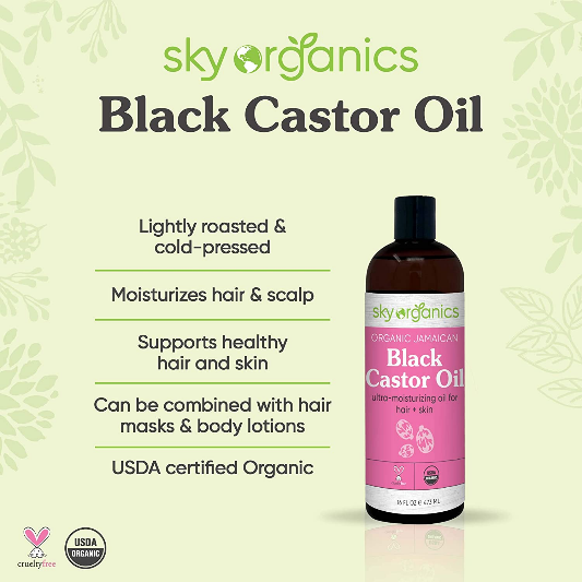 Organic Jamaican Black Castor Oil by Sky Organics