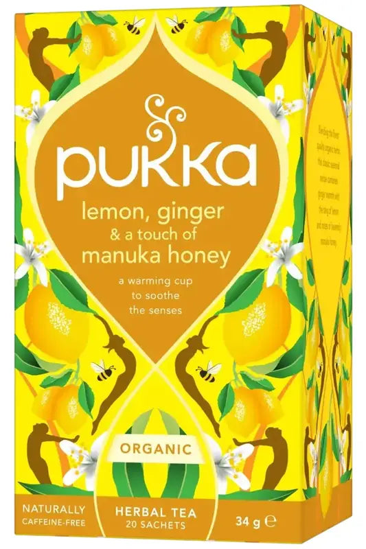 Organic Lemon, Ginger & Manuka Honey Tea 20 x Sachets